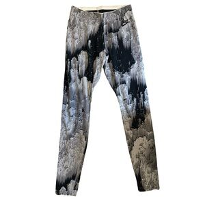 Nike Black/White Pattern Athletic Leggings Size S